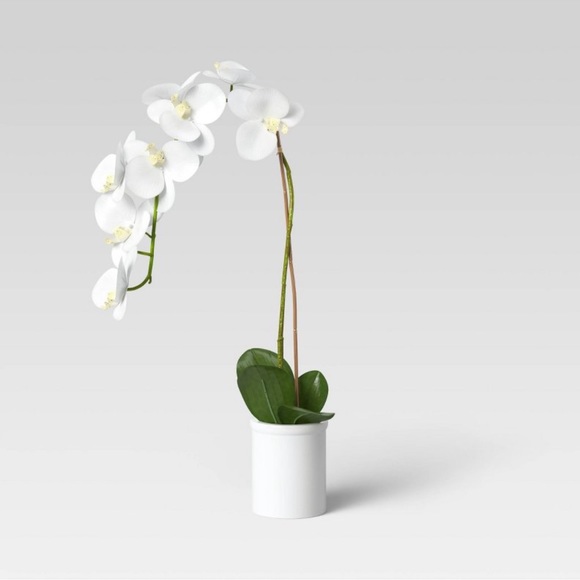 Potted Faux Orchid Flower Plant - Picture 2 of 6